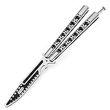 MARCOLO Practice Butterfly Trainer Full Stainless Steel Dull Balisong Trainer...