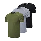 Gaiatiger 3er Pack Sport Tshirts Herren Funktionsshirt Sportshirt Männer...