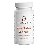 vitaworld Selen Zink Kapseln - Zink und Selen hochdosiert 15mg Zink + Selen...