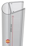 Gedotec Duschtürdichtung streifend 2000mm, Premium Duschdichtung 6 mm - 8 mm,...