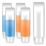JJUNW 5 Stück Reiseflaschen 30ml, Klare Nachfüllbare Tuben Flaschen Leere...