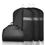 Jsdoin 3x Premium kleidersack anzug 100 x 60 cm, Atmungsaktiver Stoff, Anzug mit...