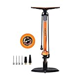 GOBKO Fahrradpumpe Fahrrad-Standpumpe mit Manometer, Fahrradpumpen mit Presta...