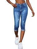 Onsoyours Capri Jeans Damen Sommer Jeanshosen 3/4 Hose High Waist Jeans...