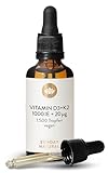 SUNDAY NATURAL® Vitamin D3 K2 Tropfen - Vegan - Premium Vitamin D 3 1.000 IE +...