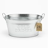 BigDean Zinkwanne groß XXL für Garten Getränkekühler extra groß 24 Liter...
