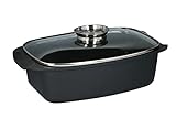 alpina Bräter - mit Glasdeckel - für Ofengerichte, Dämpfen und Braten - 5.5 L...