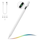 MoKo Stylus Pen für Touchscreen, Aktiver Universal Stylus Stift Kompatibel mit iPad/iPhone/Samsung/Lenovo/Xiaomi & Anderen iOS/Android Smartphone Tablet Geräten Tablet Stift mit Power Display, Weiß