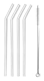 Lacor 63133 63133Set mit 4 Trinkhalmen und Bürste, 21,5 cm, Glas