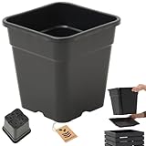 HOMERZO Quadratischer Pflanztopf 18L Schwarz - Professioneller Anzuchttopf mit...