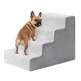 KSIIA Hundetreppe für Kleine Hunde 44cm Hoch, Haustiertreppe mit Abnehmbarem...