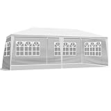 Pavillon 3x6m Gartenlaube Wasserdichtes Partyzelt mit 4 Seitenteilen UV-Wänden...