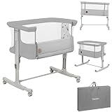 Lionelo Aurora 3 in 1 Babybett bis 9 kg, Beistellbett, Wiege, Höhenverstellug...