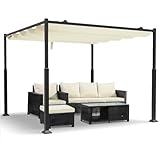 VOUNOT® Pergola Gartenpavillon 3x3m Wasserdicht Stabil Winterfest, Metall...