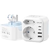 LENCENT Klappbarer Reiseadapter USA Deutschland Stecker, Netzadapter Typ B,...