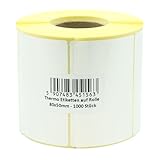 MDlabels Weiße Thermo etiketten auf Rolle 80x50mm 1000 Stück - permanent...