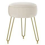 IBUYKE Samt Runde Fußstütze Hocker Ottoman, Make-up Eitelkeits Hocker...