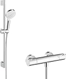 hansgrohe Crometta - Duschset mit Thermostat Ecostat 1001 CL, runder Duschkopf...