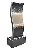 KÖHKO® Wasserwand ca. 97 cm in Wellenform aus Edelstahl Wasserspiel...