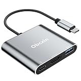 Obcxin USB C auf HDMI Adapter, 4K@60HZ HDMI zu U-S-B C Adapter mit 100W PD & USB...