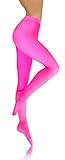 sesto senso Damen Strumpfhose Rosa Neon Bunte 40 DEN Blickdicht Microfaser 4 L...