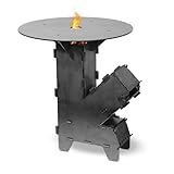 Czaja Raketenofen mit extra starker 5 mm Grillplatte – robuster rocket stove...