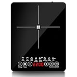 Induktionskochplatte, Induktionskochfeld 1 Platte 2200W Mobile...