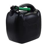 Benzinkanister 20L schwarz Kunststoff mit Einfüllschlauch grün, UN-Zulassung