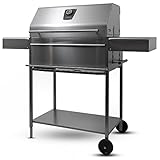 Premio XL III Barbecue - Holzkohlegrill Grillwagen aus rostfreien Edelstahl mit...