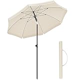 SONGMICS Sonnenschirm 200 cm, Sonnenschutz, UPF 50+, Strandschirm, beidseitig um...
