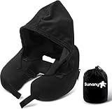 Sunany Nackenkissen Flugzeug mit Kapuze, Reisekissen für Flugreisen und Auto,...