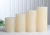 Rustik-Stumpenkerzen-Adventsset, mittel, 6 cm Ø, Creme