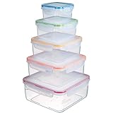 LocknLock PP Classic Vorratsdosen Set 5tlg., 180 ml, 410 ml, 750 ml, 1,2 L, 2 L,...