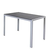 Chicreat Tisch aus Aluminium mit Polywood-Platte, Silber und Schwarz, 120 x 70 x...