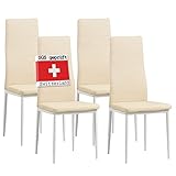 ALBATROS Esszimmerstühle 4er Set Milano, Beige - Edles Italienisches Design,...