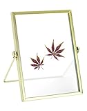 QWORK® Goldener Bilderrahmen schwebender Rahmen Tisch-Display glasbilderrahmen...