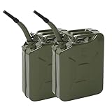LEADZM 2 Stück Benzinkanister 20L Metall, Kanister Kraftstoffkanister mit...