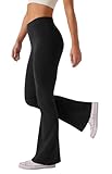 Glacspyg Damen Hose High Waist Schlaghose Bootcut Flared Yogahose Bauchtraining...