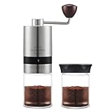 SILBERTHAL Manuelle Kaffeemühle aus Edelstahl & Glas – 6 Mahlgrade (Espresso...