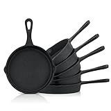 BBQ-Toro Gusseisen Grillpfännchen (6-er Set) | Ø 12,5 cm | bereits eingebrannt...