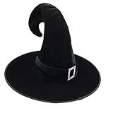 Senmil Halloween Hexenhut mit Diamantschnalle, Halloween Schwarzer Hexenhut,...