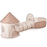 Sumbababy Kinderzelt Spieltunnel Indoor mit Bällebad: 3-in-1 Spielzelt Kinder...