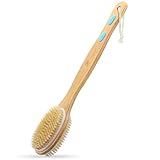 FREATECH Duschbürste mit Langem Bambus Stiel, Doppelseitige Rückenbürste...