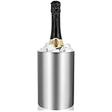 com-four® Flaschenkühler - Sektkühler in matt - Eiswürfelkübel aus...