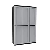 Kreher dreitüriger Kunststoffschränk | Aufbewahrungsschrank in neutraler...