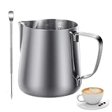 Nutabevr 350ml Milchaufschäumkrug Latte Tasse,304 Edelstahl Handheld...