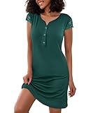Jahetuul Nachthemden für Damen Kurzarm Nachthemd Damen Sleepshirt angenehme...