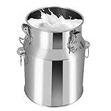 304 Edelstahl Milchkanne Schwerlast Milchtransporteimer mit Versiegeltem Deckel...