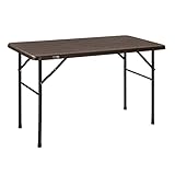 HATTORO Campingtisch Klapptisch Buffettisch Gartentisch Koffer 120 cm Braun
