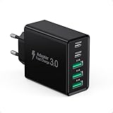 USB C Ladegerät Mehrfach,50W 5-Port USB C Wandladegerät,PD 3.0...
